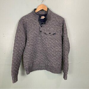 Faherty Epic Quilted Fleece Mens Gray Small Sweater